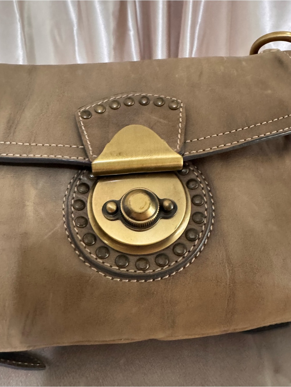 Francesco Biasia Tan Leather Shoulder Bag with Braided Handle - Picture 15 of 16